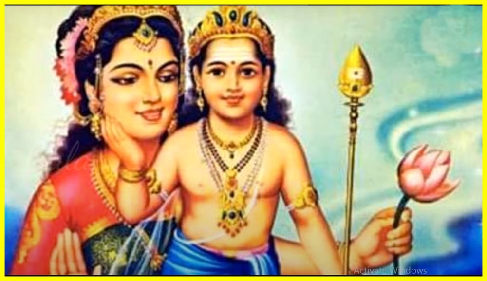 Parvathi Devi and Lord Muruga