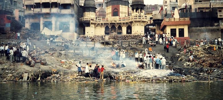 The width of river Ganges in Varanasi has reduced to 30-35 meters now