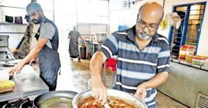 An ex-IAS officer turn chef and crowd at a Kochi Mee Mee restaurant in Kerala