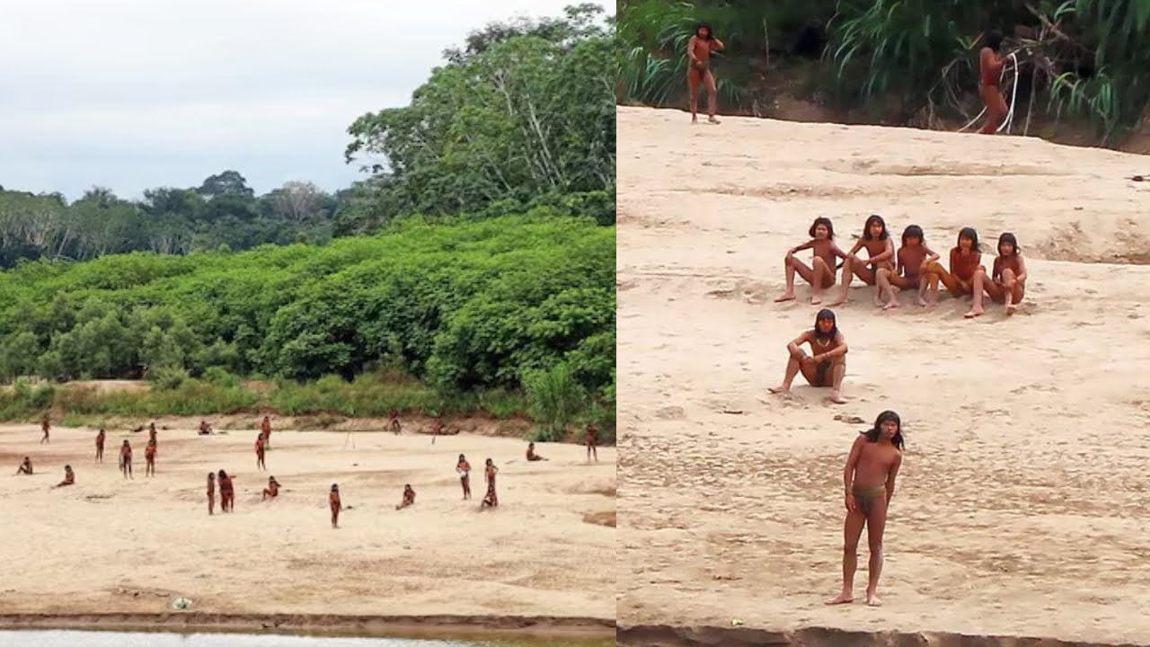 ஆற்றின் கரையில் நின்ற பழங்குடியின மக்கள் கூட்டம்.. உலகையே அலற வைத்த பின்னணி…