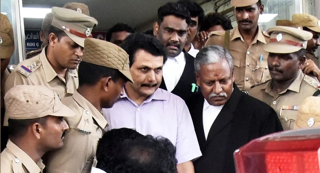 What was the argument made by the enforcement department against Senthil Balaji in the court?