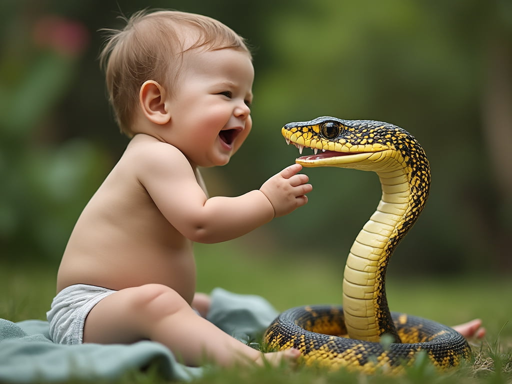 snake and baby