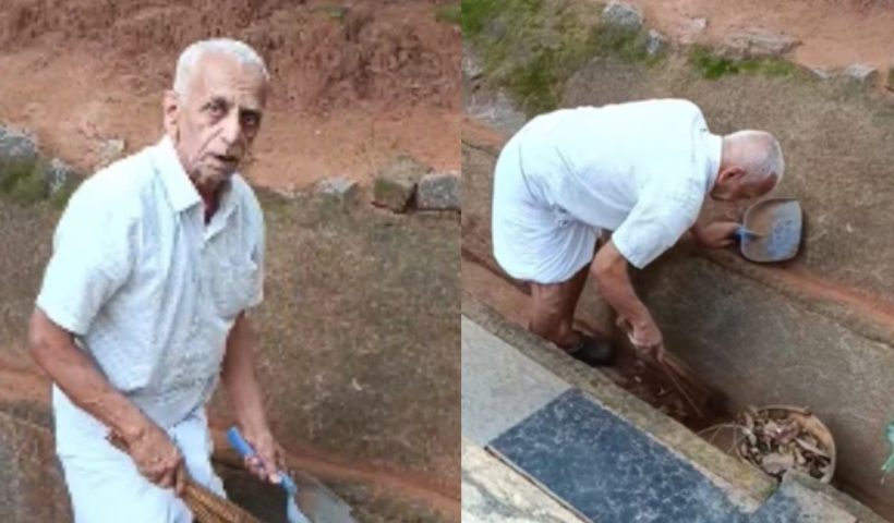 83 year old man clean streets