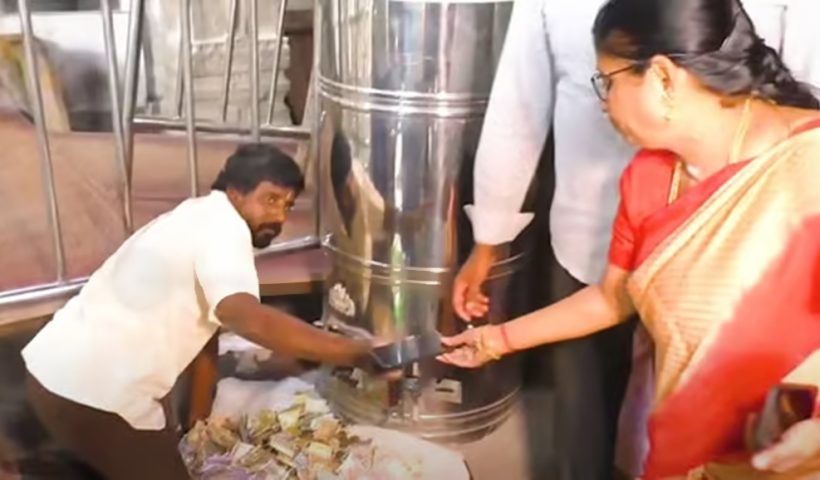 The iPhone that fell into the piggy bank belongs to Thiruporur Murugan