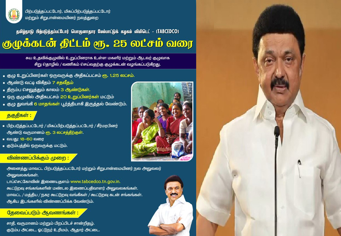 ரூ.25 லட்சம் கடன் வேண்டுமா? பெண்களுக்கு தமிழக அரசு அறிவித்துள்ள சூப்பர் திட்டம்.. என்னென்ன தகுதிகள்? முழு விவரங்கள்..!