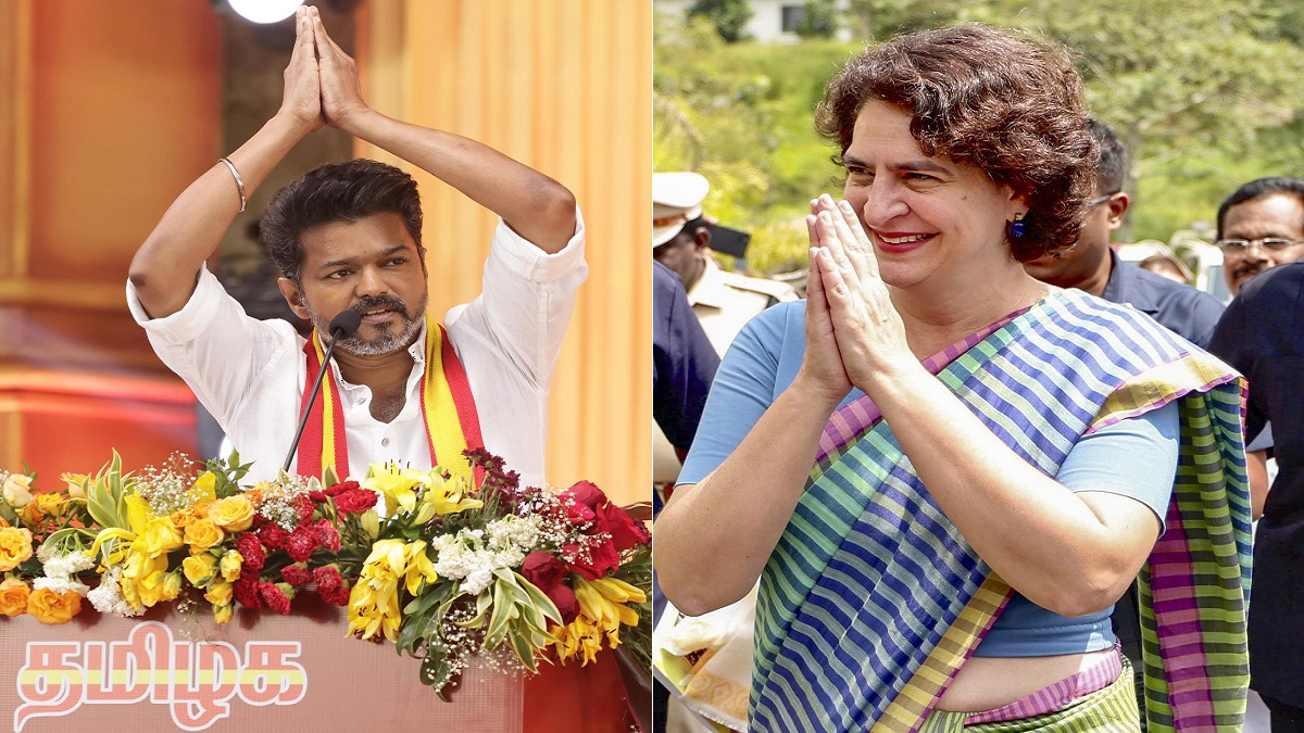 தமிழ்நாடு, புதுவை, கேரளா.. மூன்று மாநிலத்திலும் கூட்டணி ஆட்சி.. பிரியங்கா காந்தியிடம் நிபந்தனை விதித்தாரா விஜய்? பிரியங்கா – ராகுல் ஒப்புதல்? தென்னிந்திய கட்சி ஆகிறதா தவெக? ஒரு புதிய கட்சி 3 மாநிலங்களில் ஆட்சியை பிடித்தால் அது உண்மையில் கின்னஸ் சாதனை தான்..!