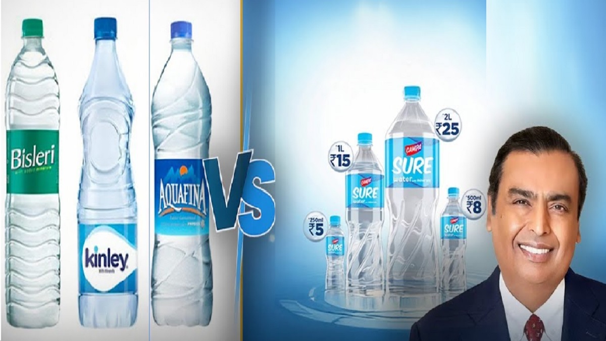 ரூ. 30,000 கோடியை வாட்டர் பாட்டில் தொழிலில் இறக்கிய முகேஷ் அம்பானி.. இனி ரூ.5க்கு குடிநீர் கிடைக்கும்.. பிஸ்லெரி, கின்லி, அக்வாஃபினாவுக்கு நேரடி போட்டி.. ஜியோ சிம் மாதிரி ஆதிக்கம் செலுத்துமா ‘கேம்பா ஷ்யூர்’ வாட்டர் பாட்டில்?