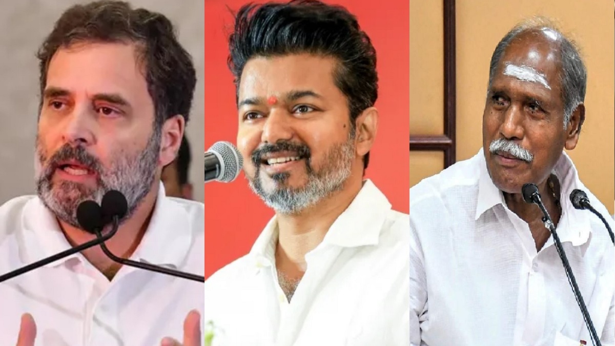 தமிழகத்தில் 40 சீட் காங்கிரஸ் கட்சிக்கு கொடுக்க தயார்.. அதேபோல் கேரளாவில் தவெகவுக்கு 40 சீட் கொடுக்க வேண்டும்.. தமிழகத்தில் துணை முதல்வர் பதவி கேட்டால் கேரளாவில் துணை முதல்வர் பதவி கேட்போம்.. புதுச்சேரியில் ரெங்கசாமி கட்சியிடம் 15-15 என டீல் பேசிய விஜய்.. ஜெயித்தால் ரெங்கசாமி முதல்வர், தவெகவுக்கு துணை முதல்வர்.. வேற லெவலில் டீல் பேசும் விஜய் – செங்கோட்டையன் டீம்..!