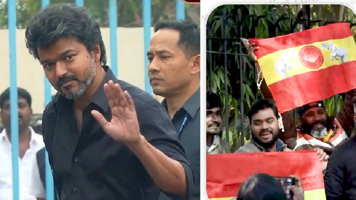 டெல்லிக்கு வந்திருக்கிறது வெறும் ‘ஸ்டார்’ இல்ல, தமிழகத்தின் ‘பவர்.. தலைநகரை அதிரவிட்ட டெல்லி விஜய் ரசிகர்கள்.. தவெக கொடியை கையில் வைத்து கொண்டு காத்திருந்த கூட்டம்..  புலி வாலை தொட்டுட்டோமோ? அதிர்ச்சி அடைந்தாரா அமித்ஷா? விஜய்யை சாதாரணமாக எடை போட்டதா பாஜக தலைமை? தெற்கில் உள்ள ஒரு நடிகருக்கு வடக்கில் இவ்வளவு ரசிகர்களா? ரஜினி, கமல்ன்னு தப்பா எடை போட்டுட்டாங்களே..