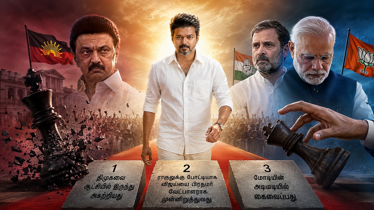 திமுக, காங்கிரஸ், பாஜக மூன்றுமே தெரியாத்தனமா விஜய்யை வளர விட்டுட்டாங்க.. இனிமேல் நினைச்சாலும் விஜய்யை அரசியலில் இருந்து அப்புறப்படுத்த முடியாது.. முதல் அடி திமுகவை ஆட்சியில் இருந்து அகற்றியது..